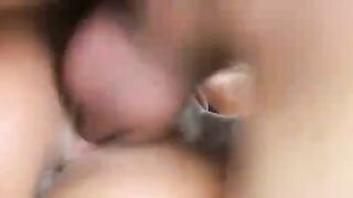 Latina babe sucks and fucks hard on