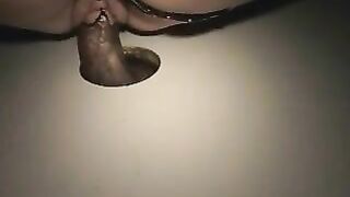 Milf interracial creampie at the glorhole
