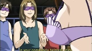 Tied up hentai teacher with massive tits