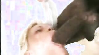 Tiny teen blonde Anastia Blue takes on three huge black cocks