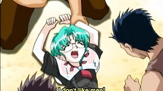 Busty hentai hot riding monster cock