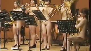 Japanese Orchestra Group Performs Naked On Stage
