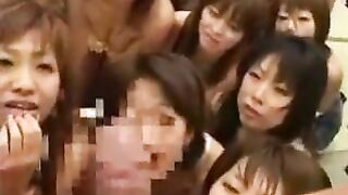 100 Japanese Chicks Worship The Wang