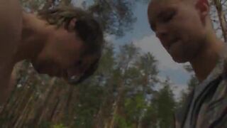 Amazing girl threesome in the car