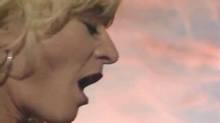 Blonde babe crams boner down mouth and pussy