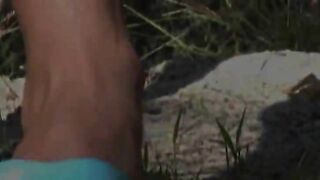Russian model teasing outside