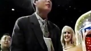 japanese gameshow hosts amazed by huge white titties