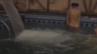 Three russian teens in the pool