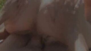 Russian teenagers outdoor copulating