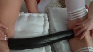 Extreme brutal vibrator in their anuses