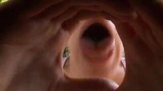 Russian showing how to gagging huge cock