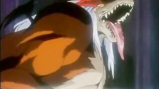 Cute hentai hard drilled by tentacles monster