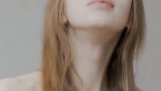 Beautiful sknny coed teasing for mirror