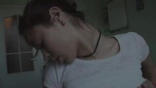 hungarian Natasha at water closet