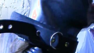 Horny slave girl in a solo action
