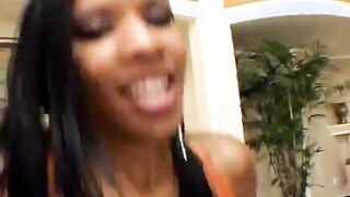 Cute ebony fucking a big black cock