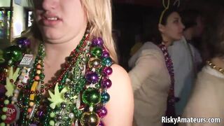 Naughty amateur girls exposing their tits in public