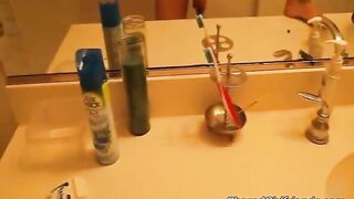 Hot girl posing nude in the bathroom