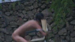 german chicks watersports in the garden