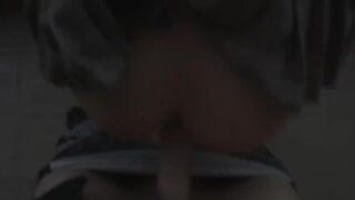 Amateurs hardcore scene on balkony