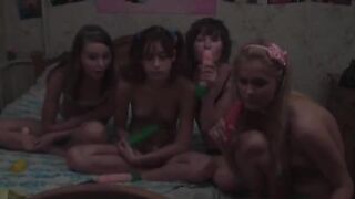 Four russian schoolgirls in live show