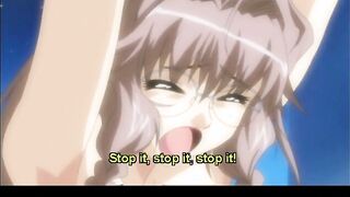 Bondage anime girl gets fingered by her little sister