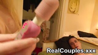Real couple valerie and Kai play on the bed