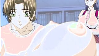 Shemale hentai with bigboobs gets sucked her cock by a  busty anime