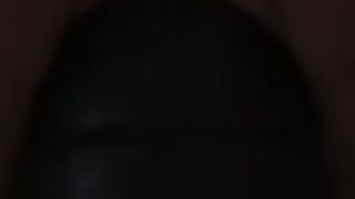 Shaved vagina and huge black dildo