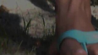 Russian beauty masturbate outside