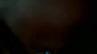 Choked GF with big tits deepthroats cock