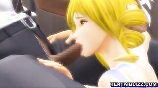 Sexy 3d hentai self masturbating and tittyfucking