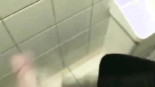 Teen toilet hand job