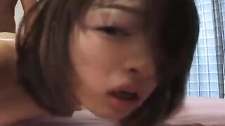 Cute Japanese teen gets Asian hairy pussy abused