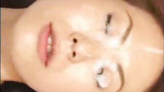 Anz Saki gives a blowjob to a guy on a bridge and he cums in her mouth.|