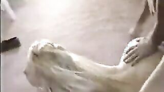 Super skinny blonde teen sucks and fucks