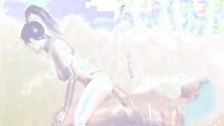 3D hentai girl hot sucking and riding a stiff bigcock