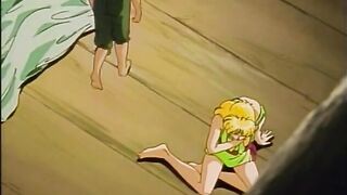 Blonde hentai gets squeezed her bigtits