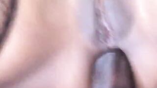 Ebony Nympho Puts Rod Down Lips, Bumhole And Cooch