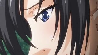 Busty Japanese hentai gangbanged in the outdoors