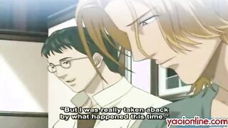 Two hentai gays doing foreplay on bed