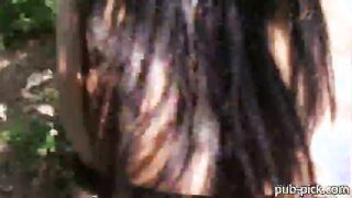 Horny Eurobabe Jana fucked in the woods