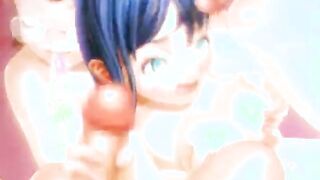 Big busted hentai shemale poking hard a tight pussy
