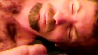 Old bear straight craving for facial