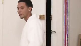 Cfnm babe gets cumshot on tits