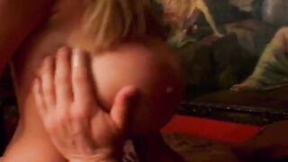 Big Busted Blonde Babe Gives Head And Nails Cock