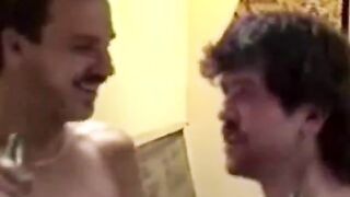 Mature hairy blue collar giving a kinky handjob