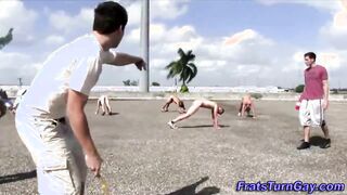 College teens naked on roof