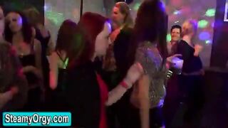Clothed teen party hoes get naughty