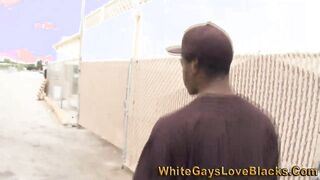 Homeboy sucking cock outdoors